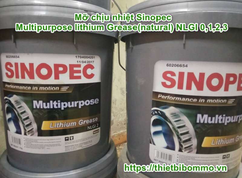 Mỡ chịu nhiệt Sinopec Multipurpose lithium Grease(natural) NLGI 0,1,2,3