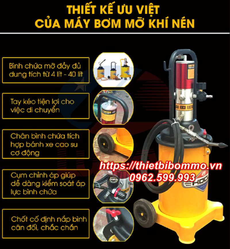 Máy bơm mỡ xe và 6 Lưu ý cần biết trong khi sử dụng