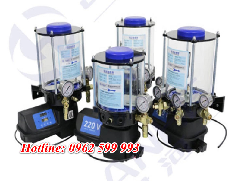 Máy bơm mỡ tự động chạy điện 220V 4 đầu ra đầy tiện ích