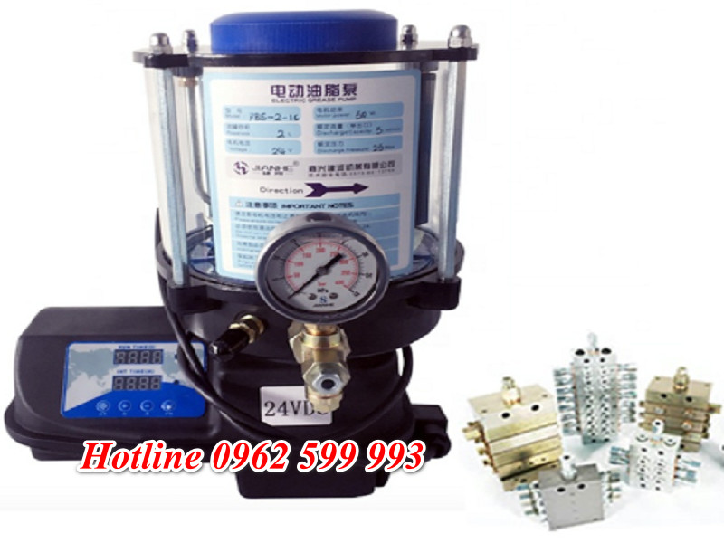 Máy bơm mỡ tự động chạy điện 24V Cho hệ thống bôi trơn tập trung