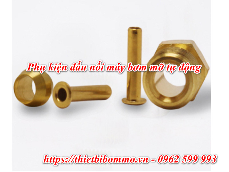 Phụ kiện đấu nối máy bơm mỡ tự động bằng đồng thau cao cấp