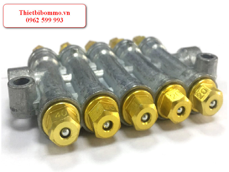 Bộ chia dầu ZLFG 5 đầu ra dành cho hệ thống bôi trơn tự động