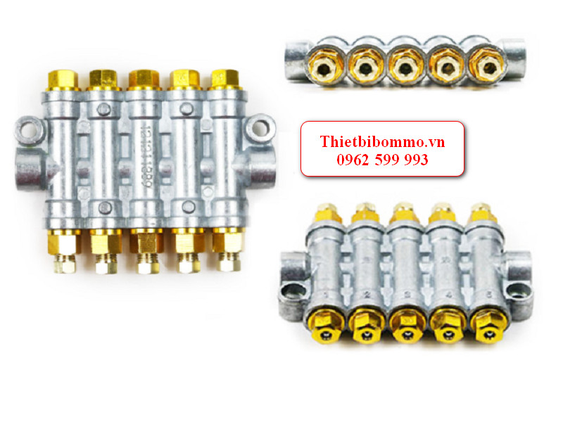 Bộ chia dầu ZLFG 5 đầu ra dành cho hệ thống bôi trơn tự động